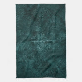 Fluweelzachte Blauwgroen Damask | Donkergroen Grun Theedoek (Verticaal)