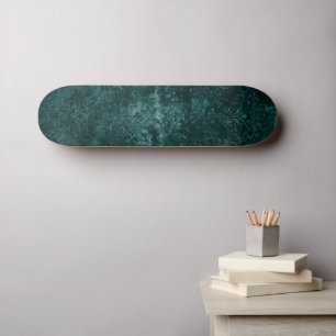 Fluweelzachte Blauwgroen Damask   Donkergroene Gru Persoonlijk Skateboard