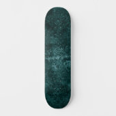 Fluweelzachte Blauwgroen Damask | Donkergroene Gru Persoonlijk Skateboard (Voorkant)