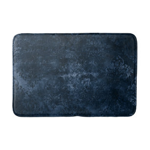 Fluweelzachte Navy Damask   Donkerblauw Grunge Bar Badmat