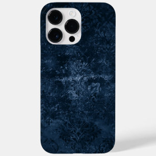 Fluweelzachte Navy Damask Donkerblauw Grunge Bar Case-Mate iPhone 14 Pro Max Hoesje