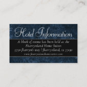 Fluweelzachte Navy Damask | Donkerblauw Grunge Bar Informatiekaartje (Achterkant)