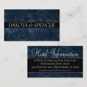 Fluweelzachte Navy Damask | Donkerblauw Grunge Bar Informatiekaartje (Voorkant / Achterkant)