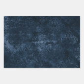Fluweelzachte Navy Damask | Donkerblauw Grunge Bar Inpakpapier Vel (Voorkant)