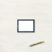 Fluweelzachte Navy Damask | Donkerblauw Grunge Bar Post-it® Notes (Op bureau)