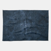 Fluweelzachte Navy Damask | Donkerblauw Grunge Bar Theedoek (Horizontaal)