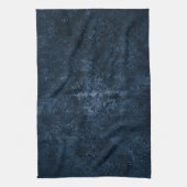 Fluweelzachte Navy Damask | Donkerblauw Grunge Bar Theedoek (Verticaal)