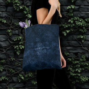 Fluweelzachte Navy Damask Donkerblauw Grunge Bar Tote Bag