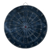 Fluweelzachte Navy Damask | Donkerblauwe Grunge Bl Dartbord (Voorkant)