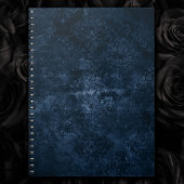 Fluweelzachte Navy Damask | Donkerblauwe Grunge Bl Notitieboek