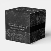 Fluweelzachte Onyx Damask | Zwart Vampy Grunge Bar Bedankdoosjes (Achterkant)