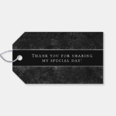 Fluweelzachte Onyx Damask | Zwart Vampy Grunge Bar Cadeaulabel (Achterkant Horizontaal)