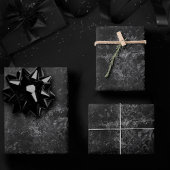 Fluweelzachte Onyx Damask | Zwart Vampy Grunge Bar Inpakpapier Vel