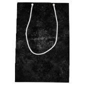 Fluweelzachte Onyx Damask | Zwart Vampy Grunge Bar Medium Cadeauzakje (Achterkant)