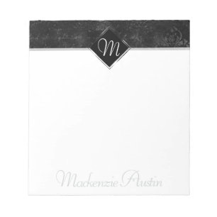 Fluweelzachte Onyx Damask Zwart Vampy Grunge Bar Notitieblok