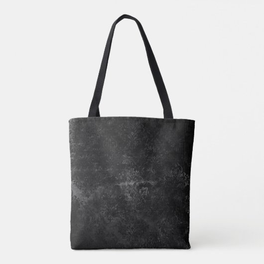 Fluweelzachte Onyx Damask | Zwart Vampy Grunge Bar Tote Bag (Achterkant)