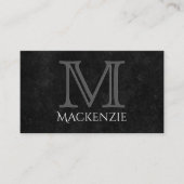 Fluweelzachte Onyx Damask | Zwart Vampy Grunge Bar Visitekaartje (Voorkant)