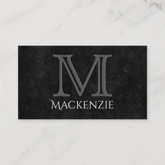 Fluweelzachte Onyx Damask | Zwart Vampy Grunge Bar Visitekaartje (Voorkant)