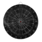 Fluweelzachte Onyx Damask | Zwart Vampy Grunge Blo Dartbord (Voorkant)