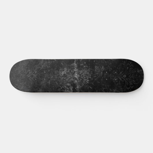 Fluweelzachte Onyx Damask | Zwart Vampy Grunge Blo Persoonlijk Skateboard (Horizontaal)