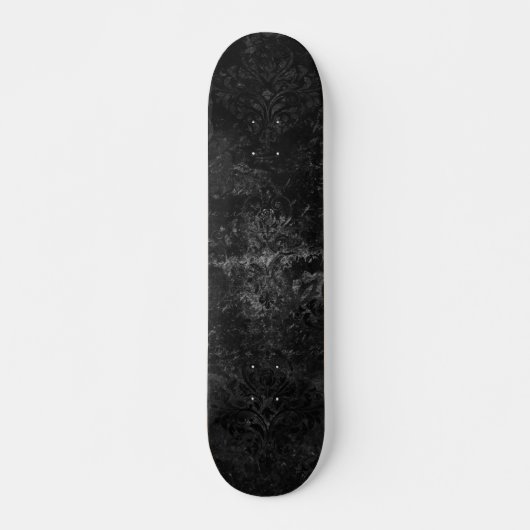 Fluweelzachte Onyx Damask | Zwart Vampy Grunge Blo Persoonlijk Skateboard (Voorkant)