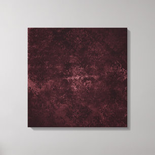 Fluweelzachte wijndamast   Bordeaux Sangria Grunge Canvas Afdruk