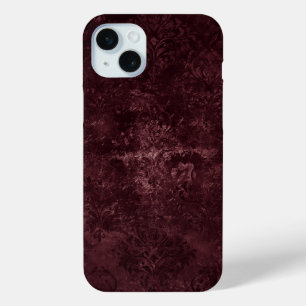 Fluweelzachte wijndamast   Bordeaux Sangria Grunge iPhone 15 Mini Hoesje
