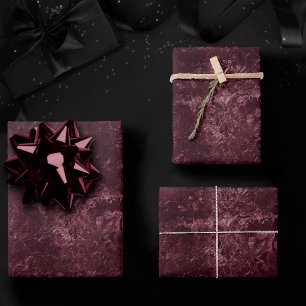 Fluweelzachte wijndamast   Bordeaux Sangria Grunge Inpakpapier Vel