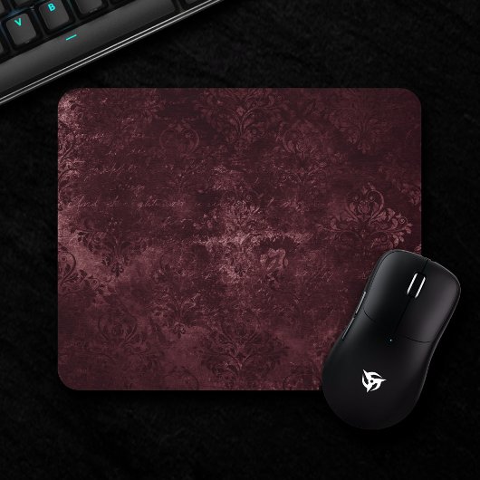 Fluweelzachte wijndamast | Bordeaux Sangria Grunge Muismat