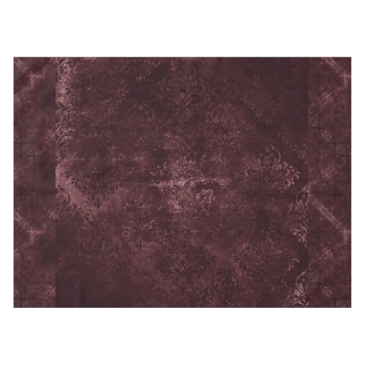 Fluweelzachte wijndamast | Bordeaux Sangria Grunge Tafelkleed (Voorkant (Horizontaal))