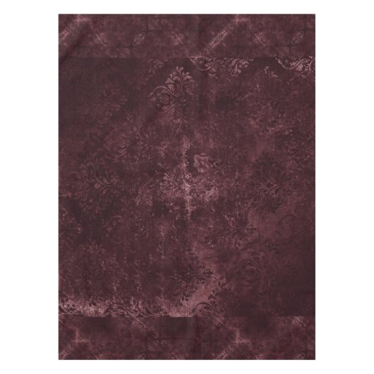 Fluweelzachte wijndamast | Bordeaux Sangria Grunge Tafelkleed (Voorkant)