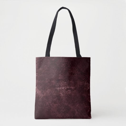 Fluweelzachte wijndamast | Bordeaux Sangria Grunge Tote Bag (Voorkant)
