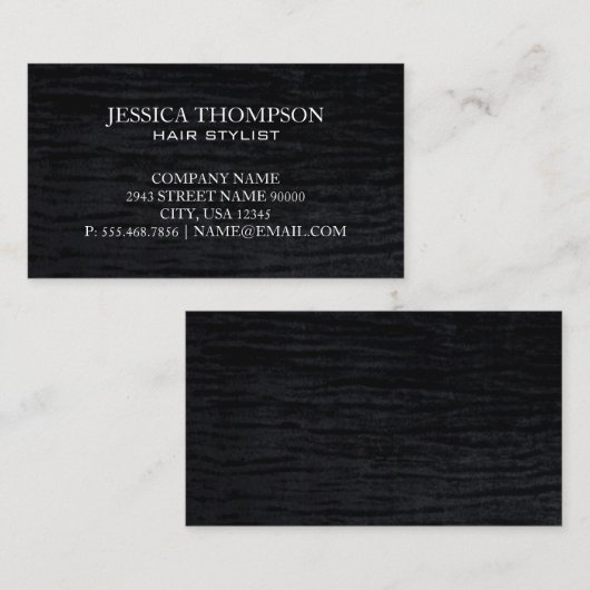 fluweelzwart visitekaartje (Voorkant / Achterkant)