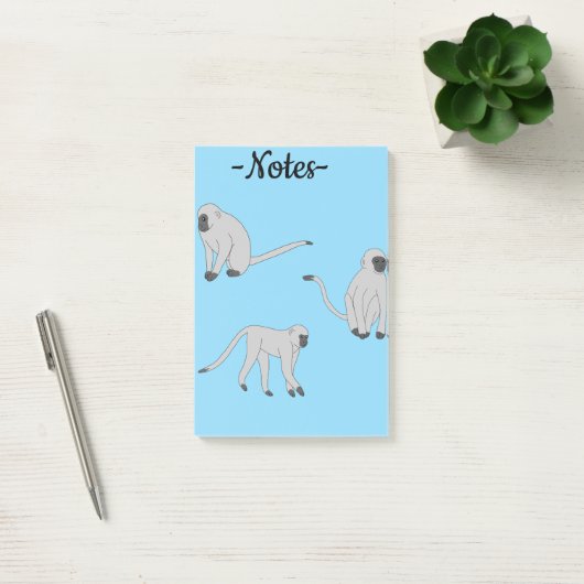 Fluwelen apen post-it® notes (Kantoor)