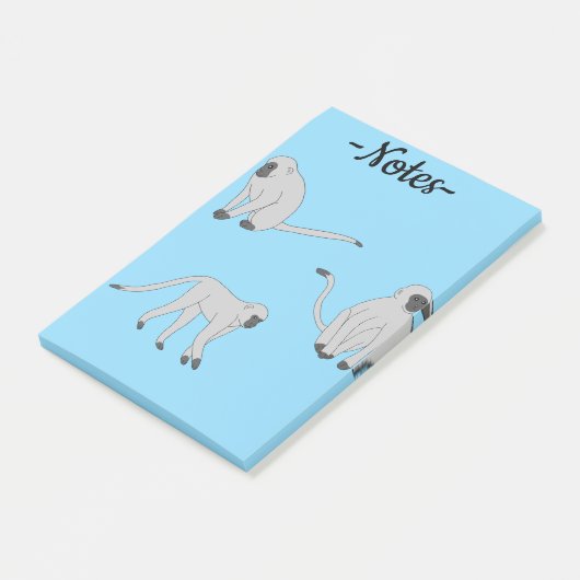 Fluwelen apen post-it® notes (Schuin)