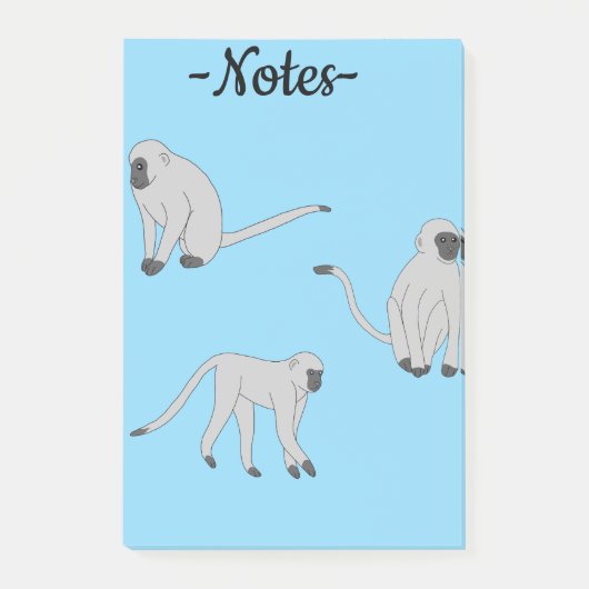 Fluwelen apen post-it® notes (Voorkant)