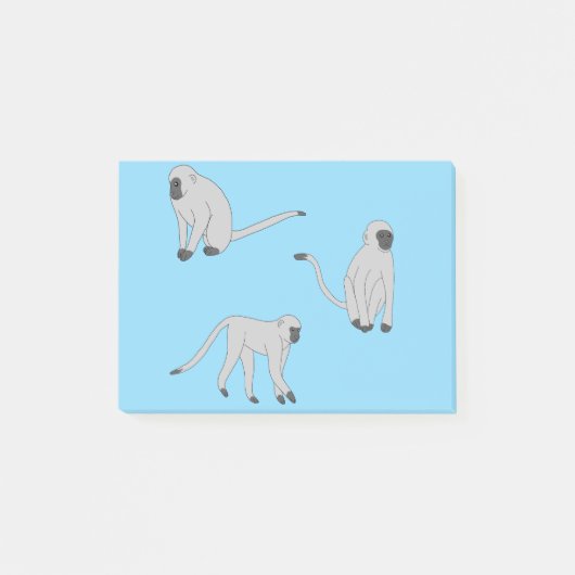 Fluwelen apen post-it® notes (Voorkant)