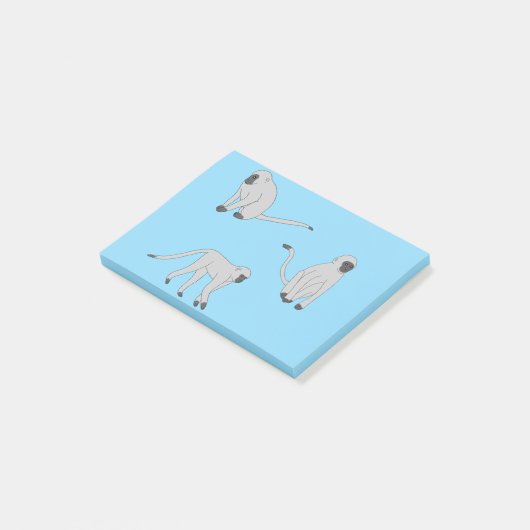 Fluwelen apen post-it® notes (Schuin)