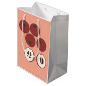 Fluwelen Appel Cadeautas (Achterkant Gekanteld)