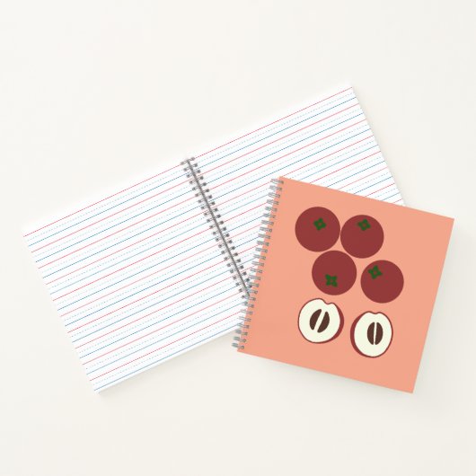 Fluwelen Appel Spiraal Notebook Notitieboek (Binnen)