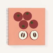 Fluwelen Appel Spiraal Notebook Notitieboek (Voorkant)