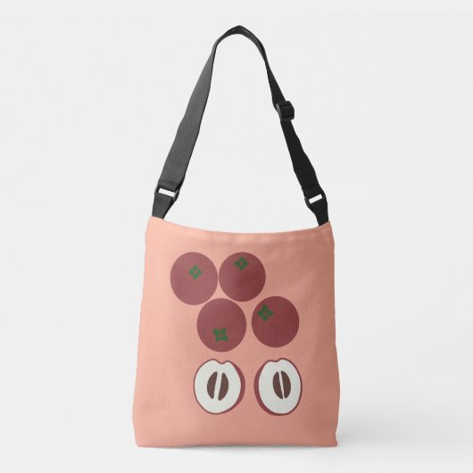 Fluwelen Apple Boodschappentas Crossbody Tas (Voorkant)