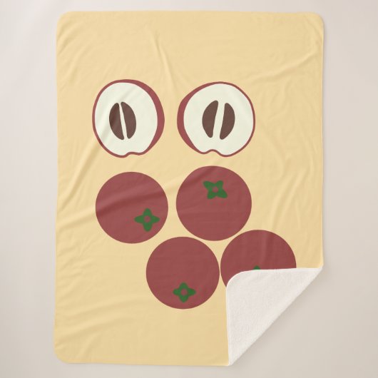Fluwelen Apple Sherpa Dekbed Deken (Voorkant)
