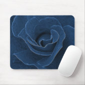 Fluwelen blauwe roos muismat (Met muis)