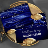 Fluwelen Blauwe Zijde Wil Je Mijn Bruidsmeisje Zij Briefkaart