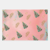 Fluwelen Blush Roze Kerstboom  Inpakpapier Vel (Voorkant 2)