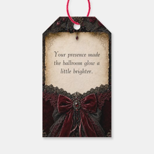Fluwelen Bot Gotische Halloween Bedankje Gift Tag Cadeaulabel (Achterkant)