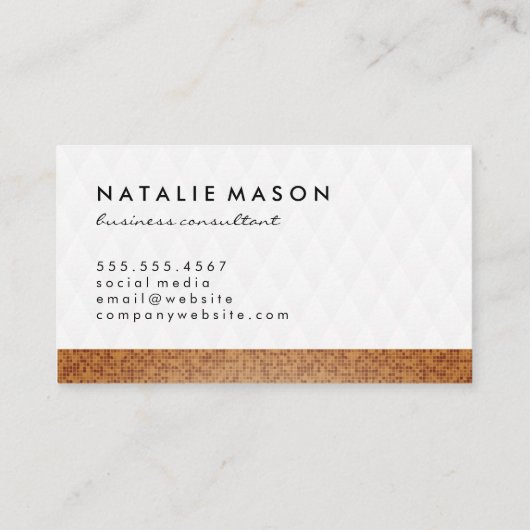 Fluwelen diamantpatroon met stijlvolle tegelafwerk visitekaartje (Achterkant)