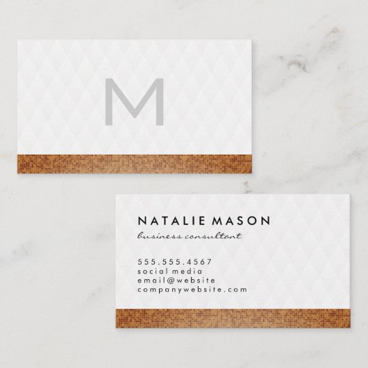 Fluwelen diamantpatroon met stijlvolle tegelafwerk visitekaartje (Voorkant / Achterkant)