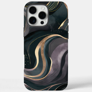 fluwelen eclips   Dark Marble Gold Flow iPhone 16 Pro Max Hoesje